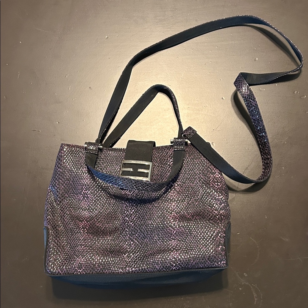 Elegant Black and Purple Women's Bag